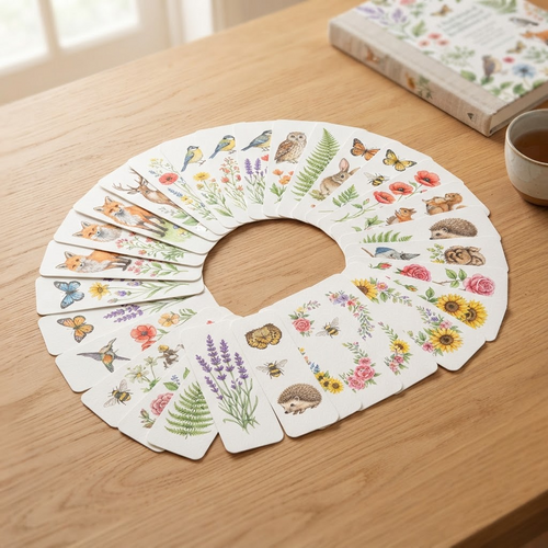 Set di 32 segnalibri illustrati in acquerello